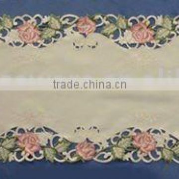 100% polyester embroidery table runner houseware household textile