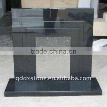 natural shanxi black granite fireplace surround