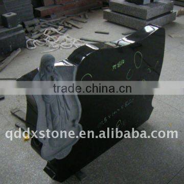 china absolute black granite angel monument