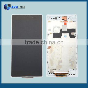 china mobile LCD screen and touch assembly with frame for Sony Xperia Z Ultra XL39 white