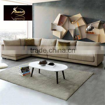 2016 Special Design Comfortable Khaki Color Fabric L Shape Sofa For Living Room Use