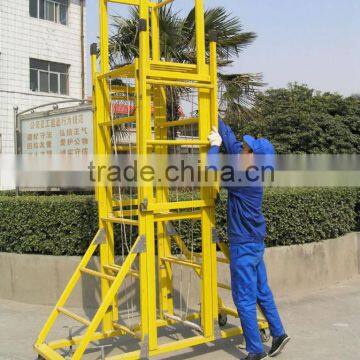 mobile fiberglass platform ladder, with wheels, extendable frp platform ladder