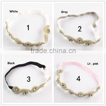 Fancy Decoration Custom Elegant Wedding Dress Accessories / Fashion Bridal Tiara / Wholesale Crystal Pearl Rhinestone Waistband photo-5
