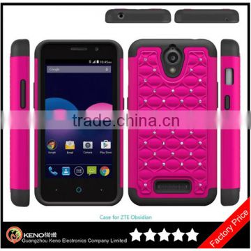 Keno Hybrid Studded Diamond Bling Case Cover for ZTE Obsidian