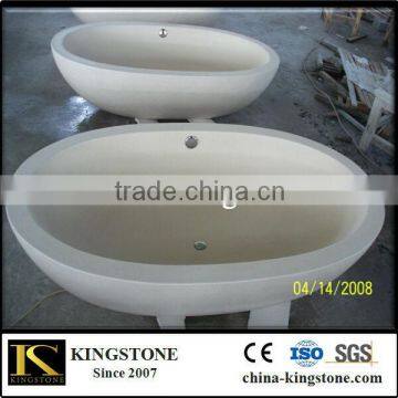 Freestanding Beige Marble Bathtubs, Oval Shape