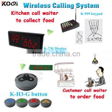 Kitchen Call Waiter System K-999 Keyboard For Cook And Buzzers For Customer K-236+K-999+K-H3-G