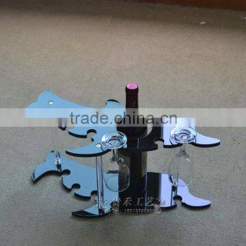 10mm Black Acrylic 3 Column Service Tray Wine Display Rack photo-2