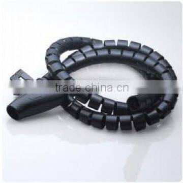 PE plastic black white spiral wrapping band with clamp