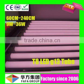 2013 New hot sell for pork 9-36w t8 pink led tube lights