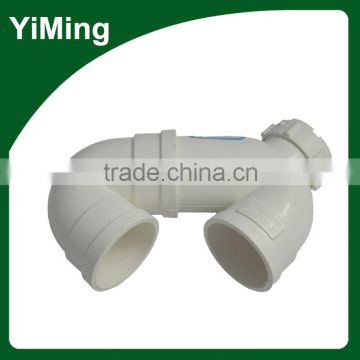 YiMing plastic pvc S type trap plumbing pipe fitting with cleanout/checking hole