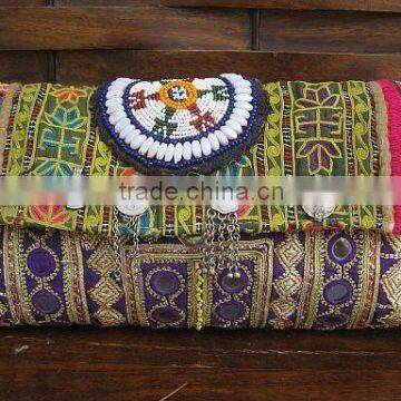 Banjara Zari Ethnic Handbag, Afghan Clutch Bag, Hand embroidery,Vintage Clutch Bag, Purse,Gypsy Bag, Tribal Bag Ethnic, Banjara