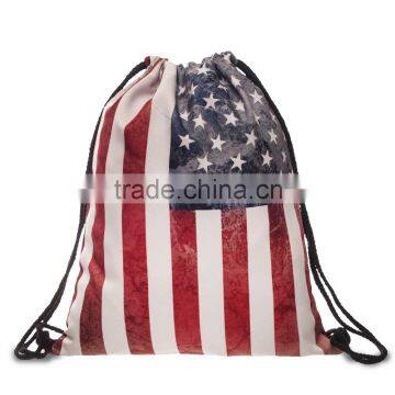 China Suppliers Hot Sale Digital Print Polyester Drawstring Gym Bag