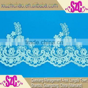 manufacturers design 20cm embroidered mesh fabric wedding trim lace