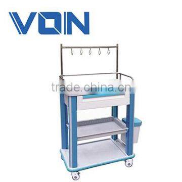 ABS Medical Trolleys IV Treatment With Anti Slip Casters plastic medical cart