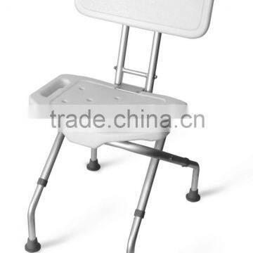 Shower chair with folding backrest