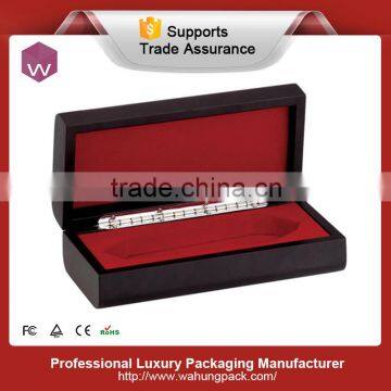 red inside black whole box pen wood