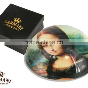 CARMANI Paperweight with LEONARDO DA VINCI Mona Lisa