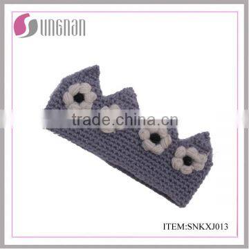 Knit Crochet Flower Knitted Elastic Band Winter Crochet Headbands photo-2
