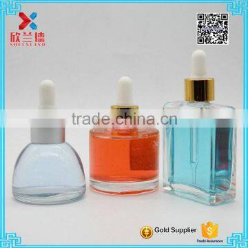30ml 50ml round square luxcry glass dropper oil bottles