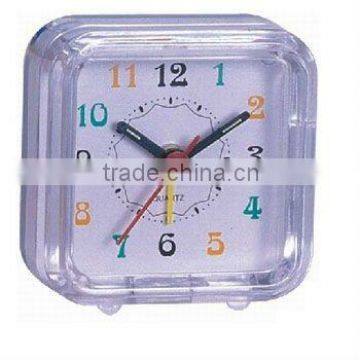 pretty mini transparent step travelling alarm clock for kids