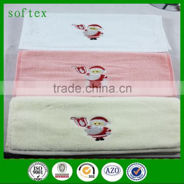 Christmas hand cotton towel,hand towel to embroider wholesale