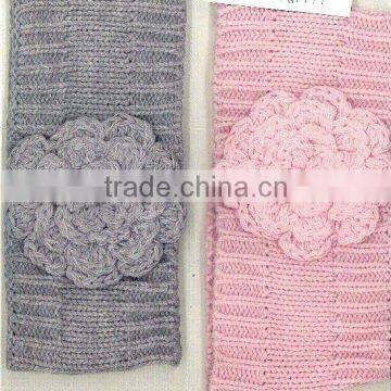 knitting Headband grey and pink