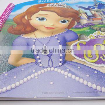 customized printing beautiful cartoon cover notebook A3 with spiral binding