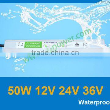 50w led driver 12v waterproof YJP-V05012 RoHS,CE-EMC,CE-LVD,IP67