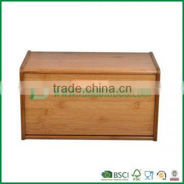 FB1-2014 Pure Bamboo Modern Bread Box With Tight-seal Magnetic Door And Easy-open Hinge