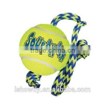 Squeaker Ball with Rope Dog Toy