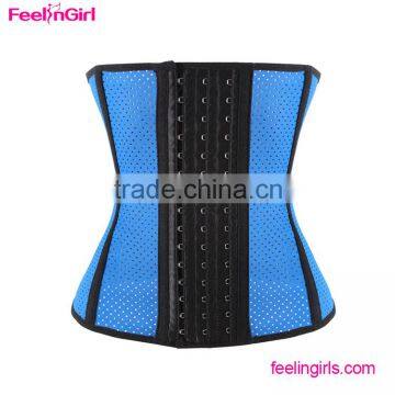 Blue Hollow Out Women Latex Waist Trainer Corset