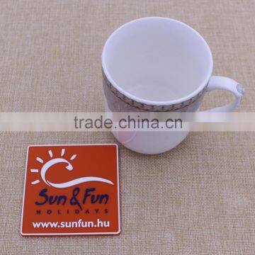 Rectangle pvc coaster hot sale logo cusotm cup mat