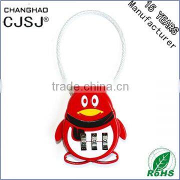 CJSJ Hot Sale Cute QQ Cable Padlock CH-QQ Combination Security Padlock