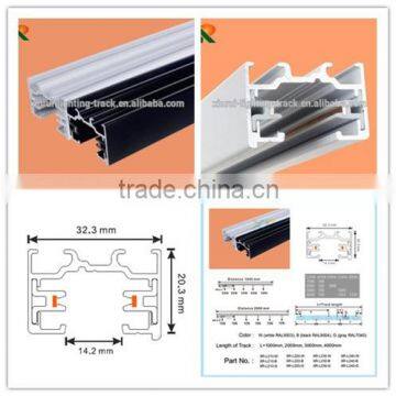 single circuit 2 wires light track rail for led ceiling track light