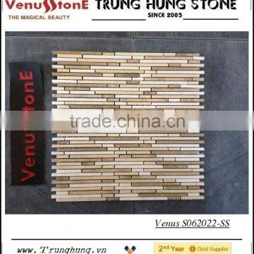 Multicolor Strip Marble Mosaic Tiles