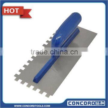 280mm Plastering Trowel carbon steel notched blade plate with ABS plastic handle masonry tool plaster tools