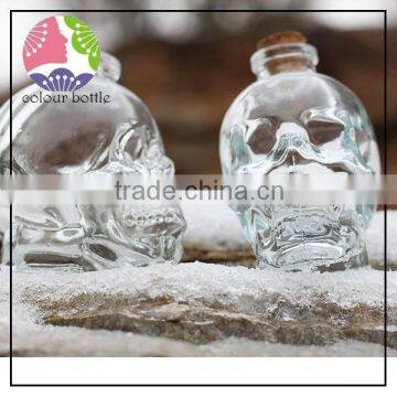 trade assuranc wholesale 50ml skull head glass dropper bottles with rubber dropper SLBe23