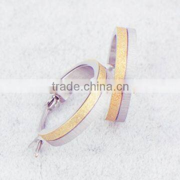 316L stainless steel hoop IP gold plating earrings