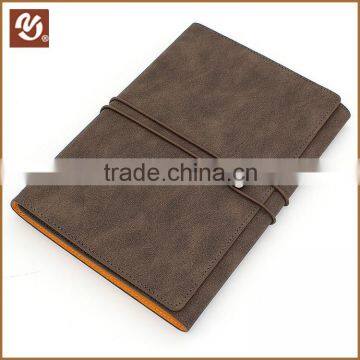 Spiral style and leather cover material pu leather planner with elastic band