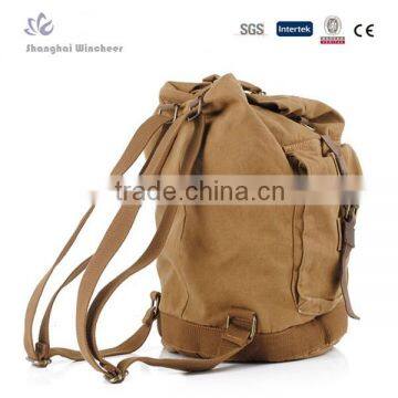 2015 Hot Sell Men's Cool Khaki Canvas Backpack for Camping and Hiking photo-2