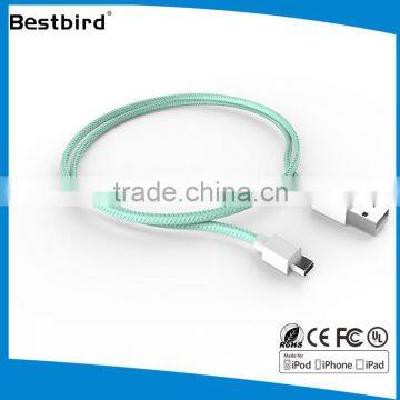 Braided wire pvc Data USB Sync and Charge Cable