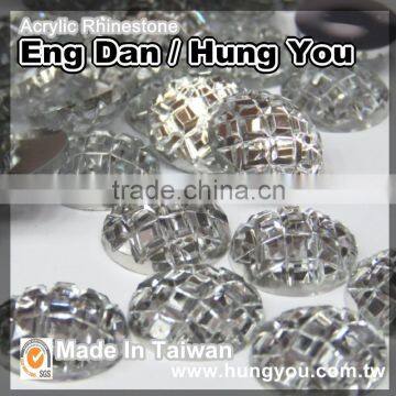 Hot Sale Non Hot Fix Round Shaped Flat Back Acrylic Rhinestone For Clothes Decoration