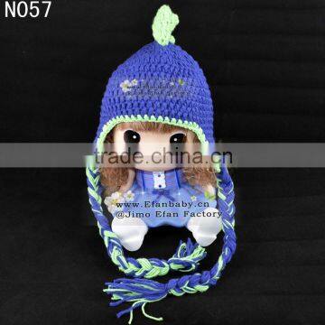 crochet knitting owl beanie caps children headware cotton hats