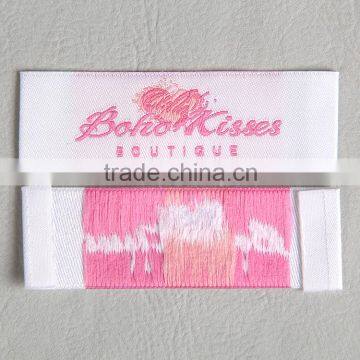 Colorful Collar Woven Label With Both Folds for Girls 's Dresses photo-3