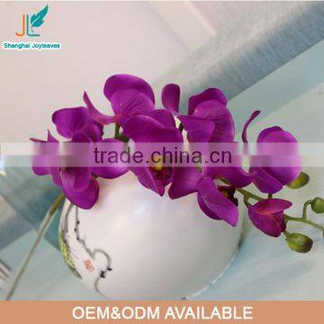 decorative flowers,real touch artificial moth orchid with glue