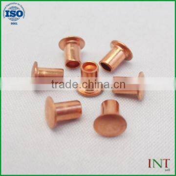 Made in China high quality fastener supply copper semi-hollow rivets