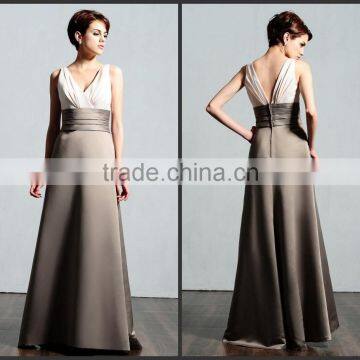 2015 Gorgeous Two Tone Deep V Neck A Line Bridesmaid Dresses HA-135