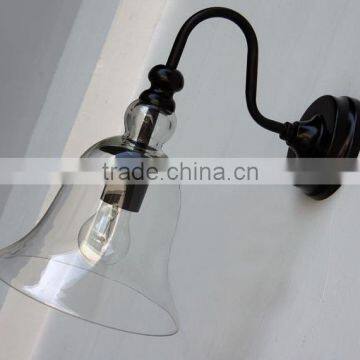 YC Vintage Style Crystal Bell Glass Wall Lamp Modern Creative Light photo-3