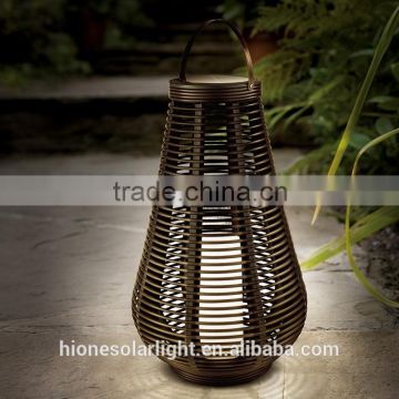 Resin Wicker Construction Decorative Solar Lantern