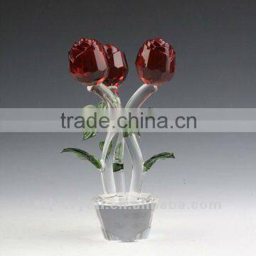 Decorative Fashion Crystal Flowers Rose Beautiful Crystal Crafts Flowers